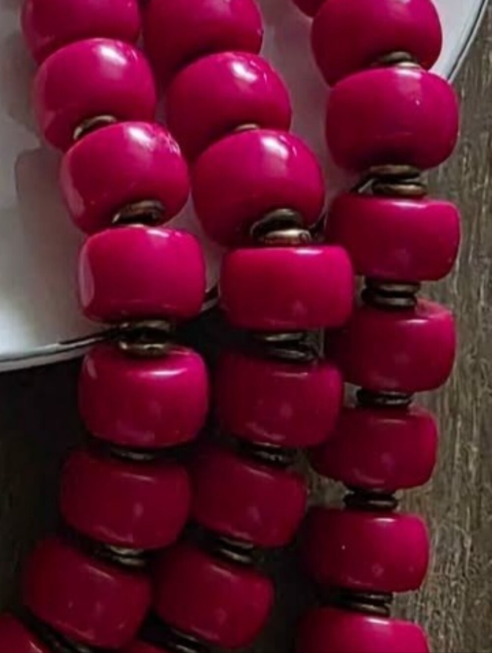 Fuchsia 3 strand Necklace - Picture 5 of 5